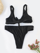 Sexy Knot Solid Bikinis Swimwear