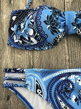 Casual Boho Sailor Inspiration Floral Print Bikini Set