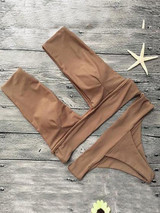 Casual To The Beach Solid Color Bikini Set