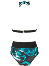 Casual Halter Keyhole Printed Swimwear