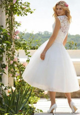 White Patchwork Lace Grenadine Round Neck Midi Dress White Patchwork Lace Grenadine Round Neck Midi Dress