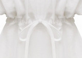 Casual White Patchwork Lace Drawstring Short Sleeve Dress