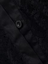 Casual Lace Patchwork Plain Alluring Lapel Skater-dress