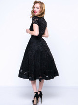 Casual V-Neck Plain Lace Skater Dress Casual V-Neck Plain Lace Skater Dress