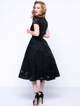 Casual V-Neck Plain Lace Skater Dress Casual V-Neck Plain Lace Skater Dress