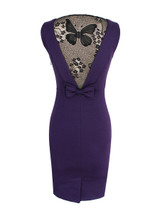 Casual Backless See-Through Lace Bodycon Dress