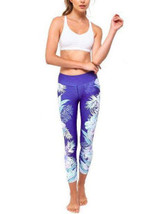 Floral&Feather Printed Sports Yoga Leggings Bottoms