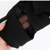 Black Patchwork Grenadine Solid Color Athleisure Yoga Bandage Tie Mesh Turnout Sock Leggings