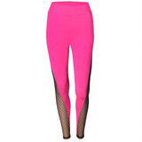 Rose Carmine Polka Dot Patchwork Grenadine Elastic Waist Long Leggings