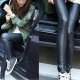 Black Ruffle Elastic Waist Fashion Faux Fur Long Leggings