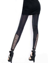 Casual Patchwork Leopard Hollow Out Legging