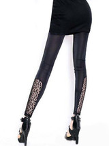 Casual Patchwork Leopard Hollow Out Legging