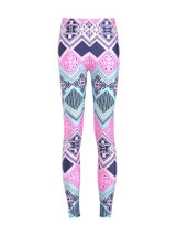 Casual Delightful Geometric Printed Mid-Rise Legging