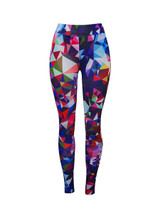 Casual Color Block Geometric Mid-Rise Legging