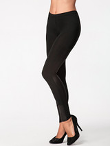 Casual Plain Patchwork Elastic Waist Slim-leg Mid-rise Legging