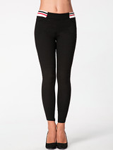 Casual Slit Pockets Elastic Waist Slim-leg Mid-rise Legging