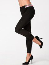 Casual Slit Pockets Elastic Waist Slim-leg Mid-rise Legging