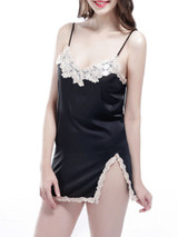 Casual Spaghetti Strap Backless Slit Nightgown