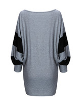 Casual Loose Fitting Color Block Round Neck Batwing Sleeve T-Shirt Casual Loose Fitting Color Block Round Neck Batwing Sleeve T-Shirt