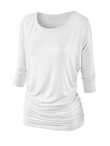 Casual Round Neck Plain Batwing Sleeve T-Shirt Casual Round Neck Plain Batwing Sleeve T-Shirt