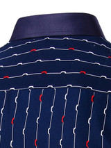 Casual Turn Down Collar Vertical Striped Men Shirt
