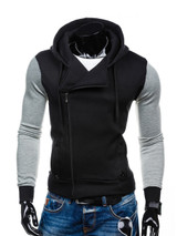 Casual Modern Zips Color Block Men Hoodie