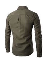 Casual Men's Plain Decorative Zips Small Lapel Shirt
