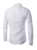Casual Men's Plain Decorative Zips Small Lapel Shirt