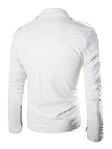 Casual Men's Plain Zip Lapel Leather Jacket