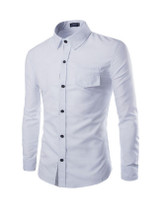 Casual Mens Basic Plain Small Lapel Shirt