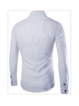 Casual Mens Basic Plain Small Lapel Shirt