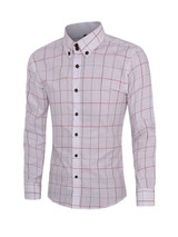 Casual Men's Assorted Colorsplaid Small Lapel Shirt