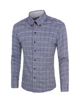 Casual Men's Assorted Colorsplaid Small Lapel Shirt