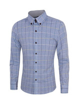 Casual Men's Assorted Colorsplaid Small Lapel Shirt