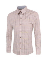 Casual Men's Assorted Colorsplaid Small Lapel Shirt