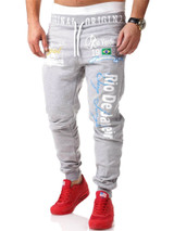 Casual Drawstring Letters Mid-Rise Men's Casual Pant
