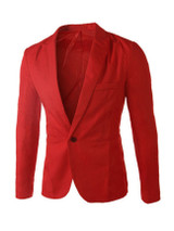 Casual Formal Notch Lapel Single Button Plain Men Blazer