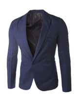 Casual Formal Notch Lapel Single Button Plain Men Blazer