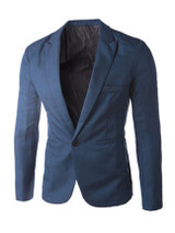 Casual Formal Notch Lapel Single Button Plain Men Blazer