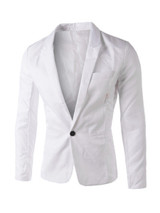 Casual Formal Notch Lapel Single Button Plain Men Blazer