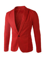 Casual Formal Notch Lapel Single Button Plain Men Blazer