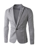Casual Formal Notch Lapel Single Button Plain Men Blazer