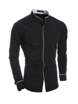 Casual Band Collar Men's Shirt