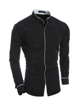 Casual Band Collar Men's Shirt