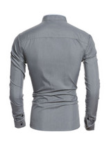Casual Band Collar Men's Shirt