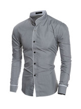 Casual Band Collar Men's Shirt