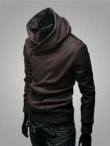 Casual Solid-Color Casual Zips Men Hoodie