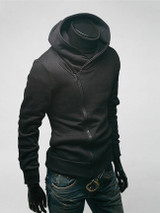 Casual Solid-Color Casual Zips Men Hoodie