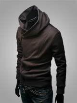 Casual Solid-Color Casual Zips Men Hoodie