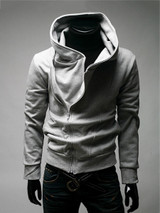 Casual Solid-Color Casual Zips Men Hoodie